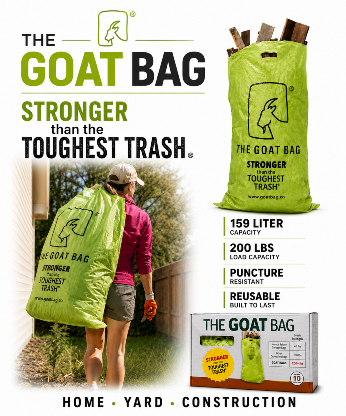 The Goat Bag - Reusable Heavy-Duty Bag