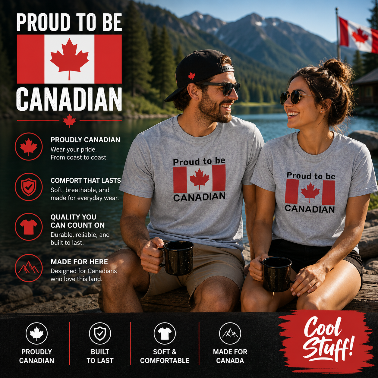 Proud to be Canadian T-shirt Grey
