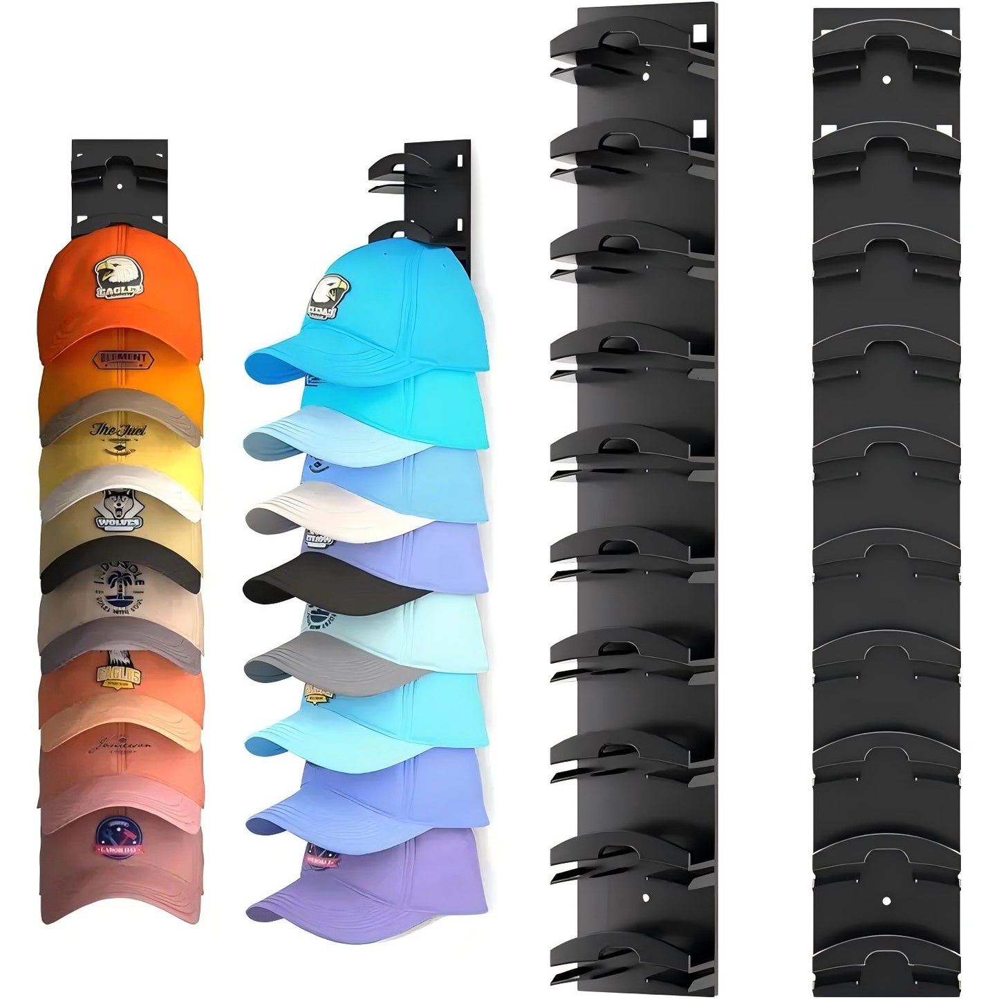 Baseball Cap Rack Wall Mount – Holds 10 Hats | Space-Saving Hat Organizer