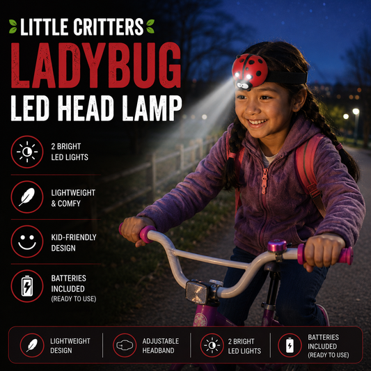 Little Critters Lady Bug LED Head Lamp – Adjustable Children's Headlight for Camping & Reading