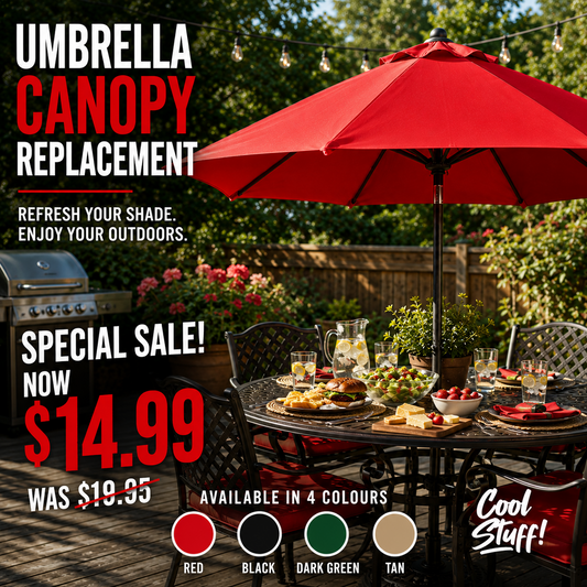 9 ft Patio Umbrella Replacement Canopy | 6-Rib Outdoor Umbrella Cover | Replacement Patio Umbrella Fabric