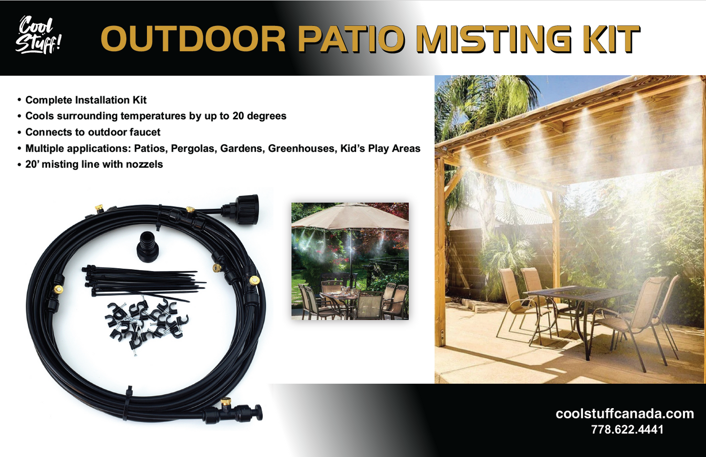 Outdoor Patio Mister Kit